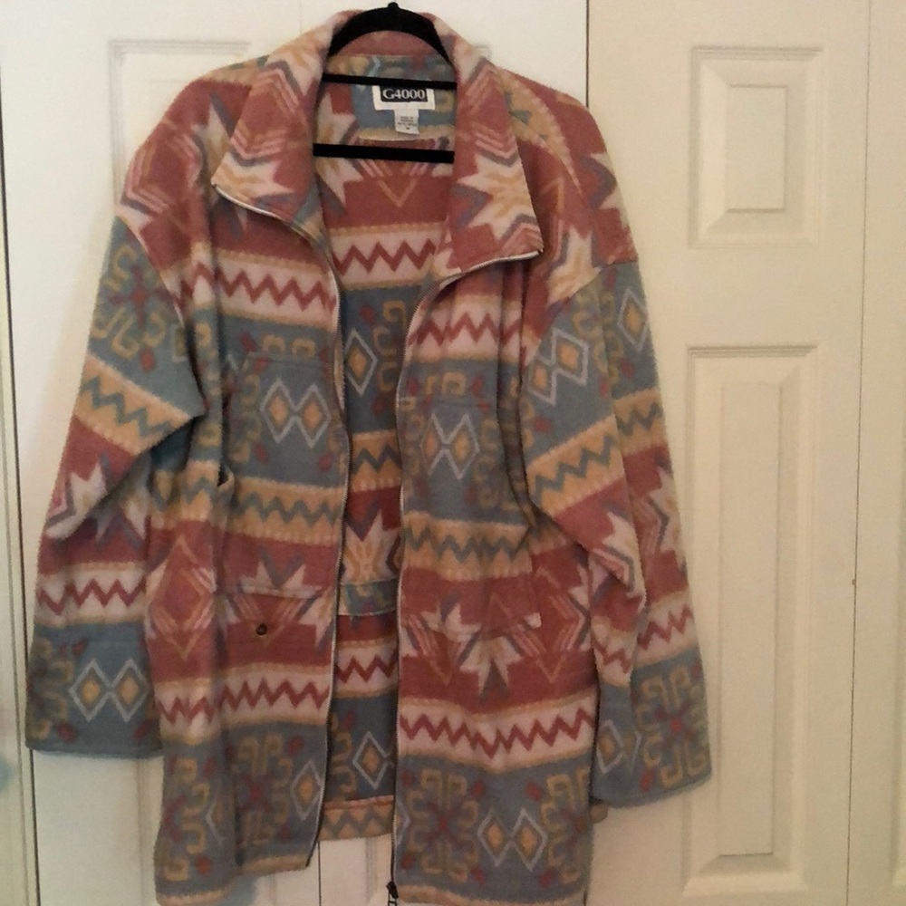Vintage fleece Aztec print coat